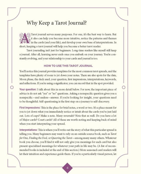 Tarot Card Meanings Tarot Journal : Learn Tarot with Journaling Prompts for  All 9781539052715