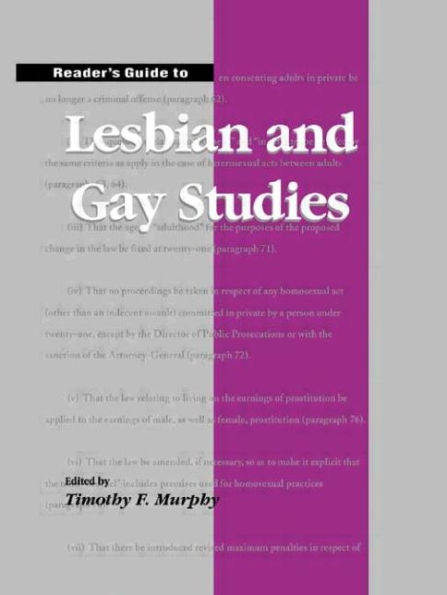 Reader's Guide to Lesbian and Gay Studies / Edition 1
