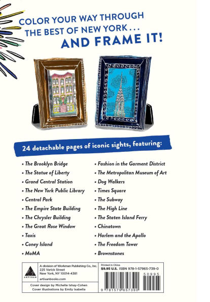Iconic New York Coloring Book: 24 Sights to Fill In and Frame