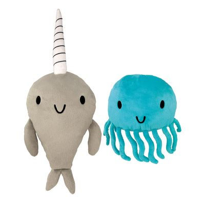 Narwhal and Jelly Plush Set: 14 and 7 W/Tentacles