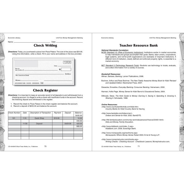 Economic Literacy, Grades 6 - 12: A Simplified Method for Teaching Economic Concepts