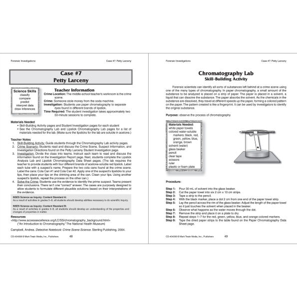 Forensic Investigations, Grades 6 - 8: Using Science to Solve Crimes