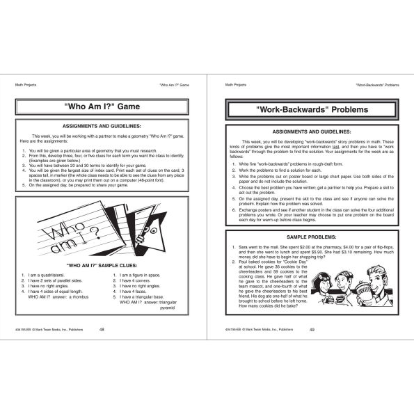 Math Projects, Grades 5 - 12