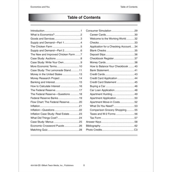 Economics and You, Grades 5 - 8