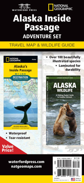 Alaska Inside Passage Adventure Set: Travel Map & Wildlife Guide