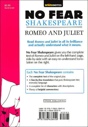 Romeo And Juliet No Fear Shakespeare By Sparknotes Sparknotes Editors Paperback Barnes Noble