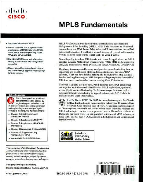 MPLS Fundamentals / Edition 1