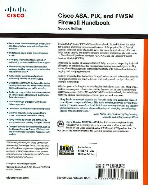 Cisco ASA, PIX, and FWSM Firewall Handbook / Edition 2