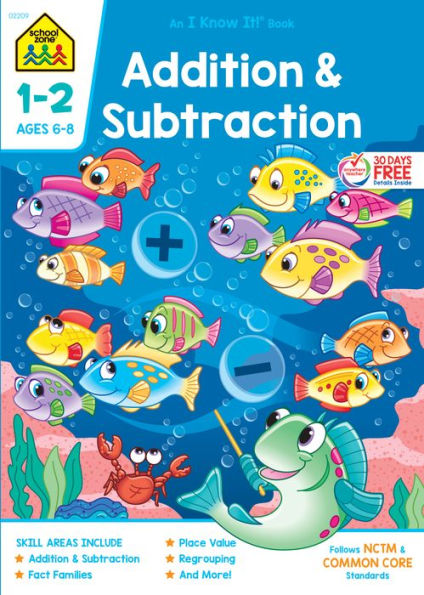 School Zone Addition & Subtraction Grades 1-2 Workbook