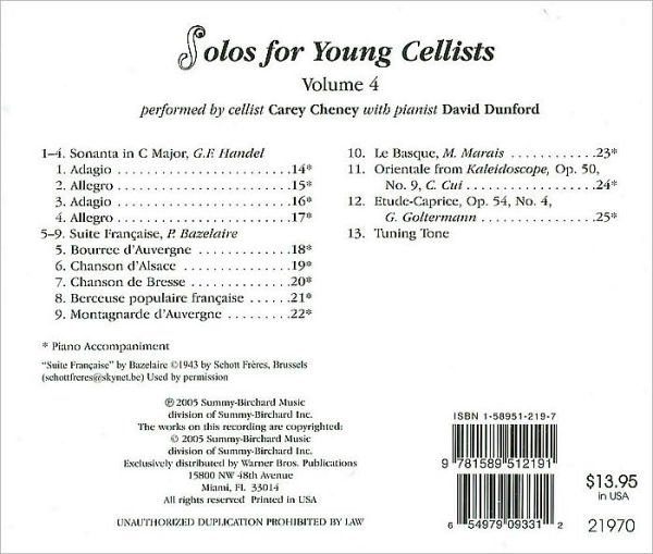 Solos for Young Cellists, Vol 4: Selections from the Cello Repertoire