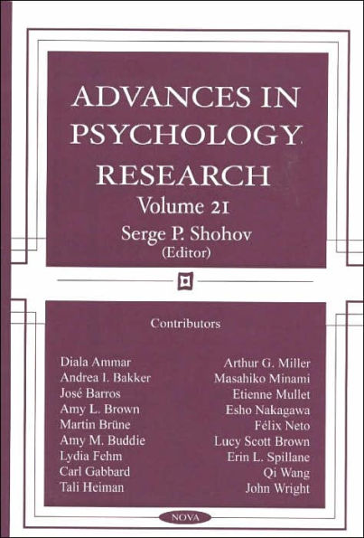 Advances in Psychology Research