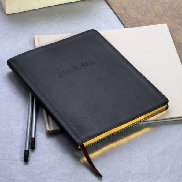 Black Bonded Leather Journal 9X7 by Gallery Leather