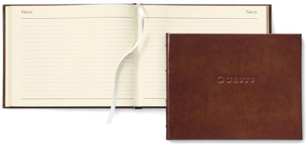 Acadia Tan Leather Guest Book 7" x 9"