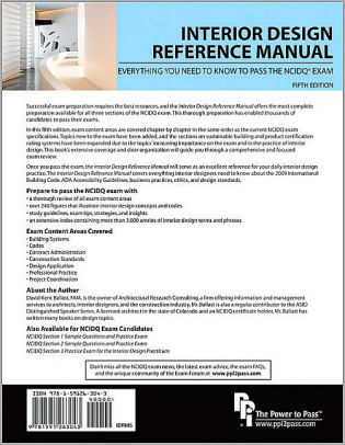 Interior Design Reference Manual Everything You Need To Know To Pass The Ncidq Exam Edition 5 Paperback