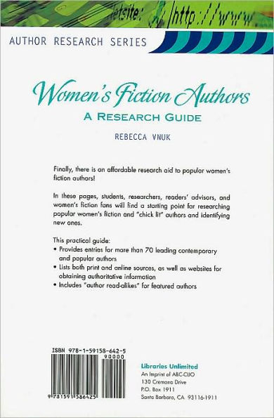 Women's Fiction Authors: A Research Guide