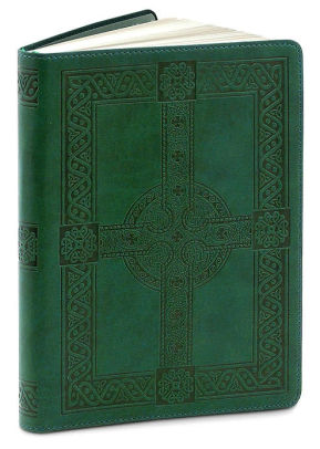 green embossed celtic cross lined flexi journal 6 x8