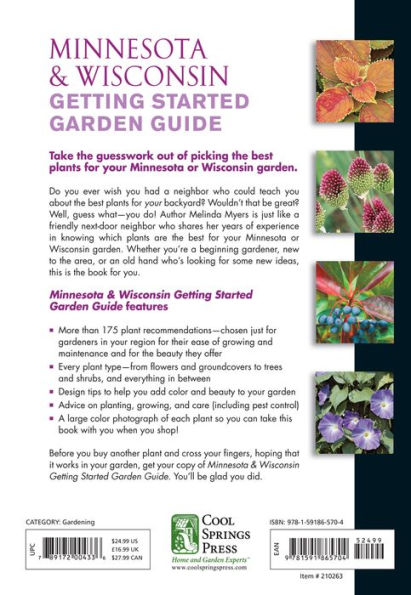 Minnesota & Wisconsin Getting Started Garden Guide: Grow the Best Flowers, Shrubs, Trees, Vines & Groundcovers