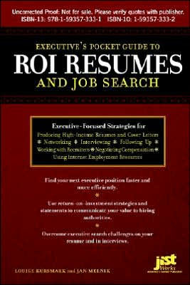 Executive S Pocket Guide To Roi Resumes And Job Search By