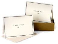 Box Card Black and Cream Thank You Set of 14