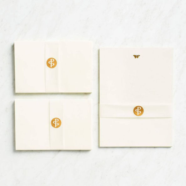 Gold Butterfly Stationery Set