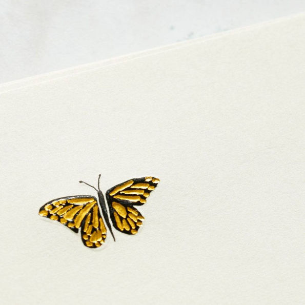 Gold Butterfly Stationery Set