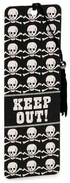 Keep Out Skull Pattern Paper Bookmark