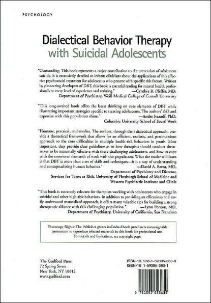 Dialectical Behavior Therapy with Suicidal Adolescents / Edition 1