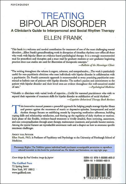 Treating Bipolar Disorder: A Clinician's Guide to Interpersonal and Social Rhythm Therapy