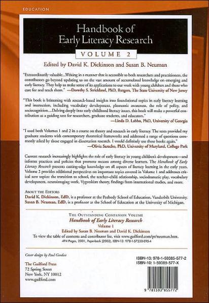 Handbook of Early Literacy Research, Volume 2 / Edition 1