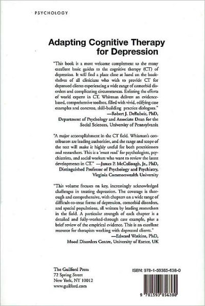 Adapting Cognitive Therapy for Depression: Managing Complexity and Comorbidity