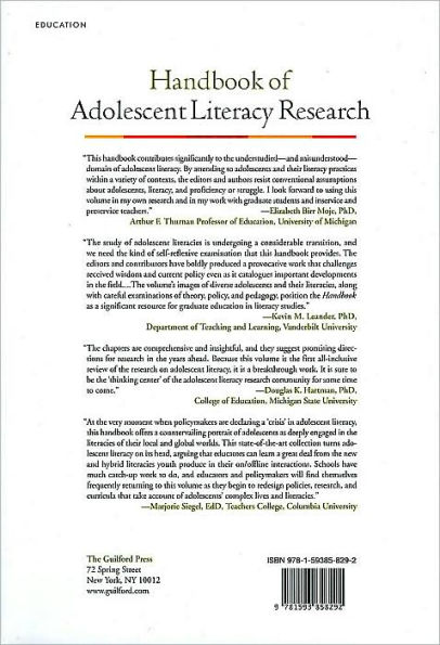 Handbook of Adolescent Literacy Research