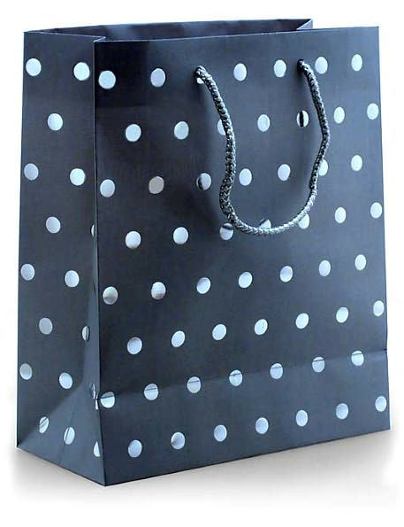 Silver Classic Dots Gift Bag