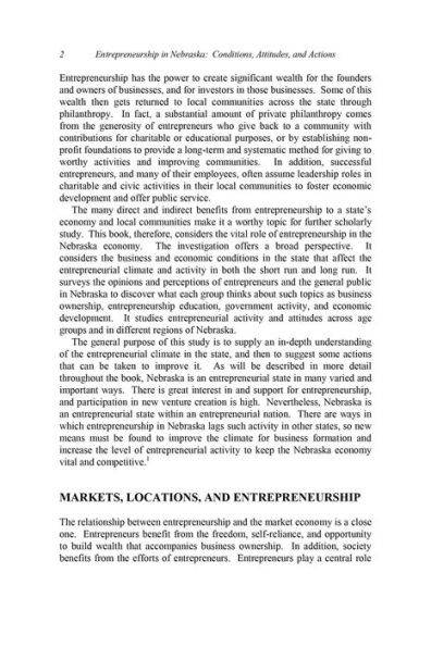 Entrepreneurship in Nebraska: Conditions, Attitudes, and Actions