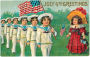 Children W/ USA Flag - Greeting Card