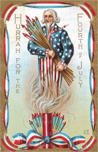 Title: Uncle Sam W/ Fireworks - 4th of July Greeting Card, Author: Laughing Elephant Publishing