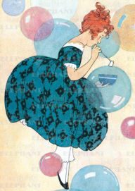 Title: Girl Blowing Bubbles - Birthday Greeting Card, Author: Maginel Wright