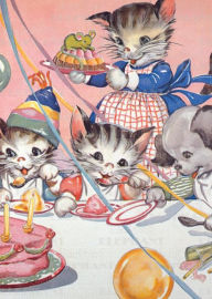 Title: Cats' Birthday Party - Birthday Greeting Card, Author: Ruth E. Newton