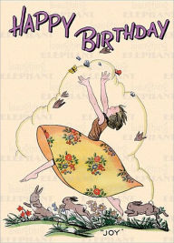 Title: Joyous Girl with Rabbits - Greeting Card, Author: Unknown