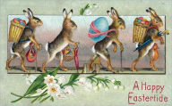 Title: Rabbits W/ Easter Eggs - Greeting Card, Author: Laughing Elephant Publishing