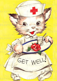 Title: Cat Nurse Get Well - Greeting Card, Author: Laughing Elephant Publishing