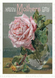 Title: Pink Rose in Vase - Mother's Day Greeting Card, Author: Laughing Elephant Publishing