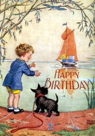 Title: Boy and Scottie Dog Awaiting Birthday Boat - Birthday Greeting Card (6 Cards Individually Bagged W/ Envelopes and Header), Author: Molly Brett