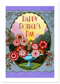 Title: Art Nouveau Perfume Label Mother's Day Greeting Card, Author: Laughing Elephant