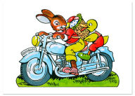 Title: Biker Bunny Easter Greeting Card, Author: Laughing Elephant