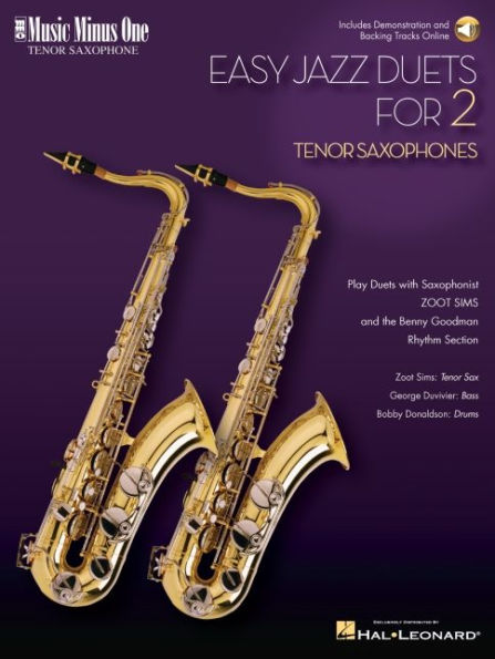 Easy Jazz Duets for 2 and Rhythm Section: Music Minus One Tenor Sax (Bk/Online Audio)