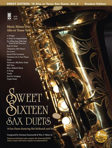 Sweet Sixteen Sax Duets: Music Minus One Alto or Tenor Sax Deluxe 2-CD Set