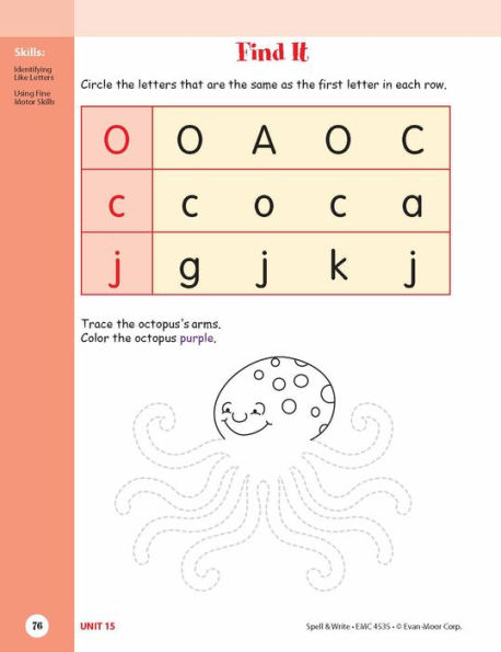 Skill Sharpeners: Spell & Write, PreK Workbook