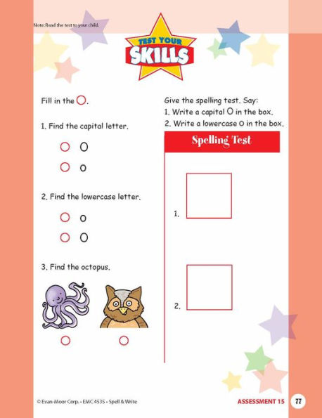 Skill Sharpeners: Spell & Write, PreK Workbook