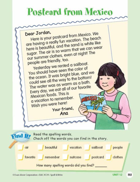 Skill Sharpeners: Spell & Write, Grade 3 Workbook