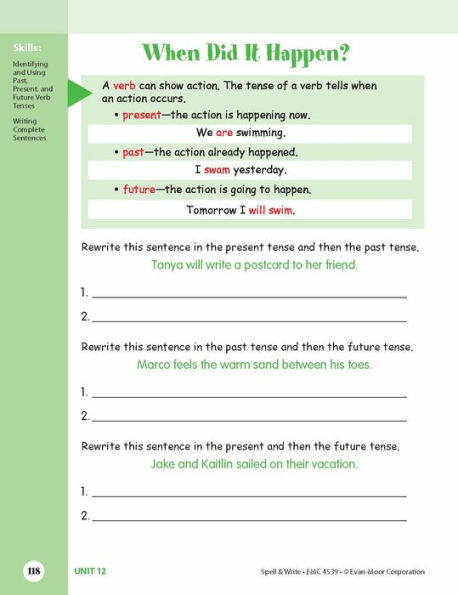 Skill Sharpeners: Spell & Write, Grade 3 Workbook
